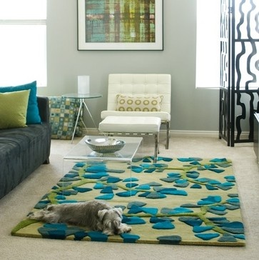 Blue and Green Living Room - Color Scheme