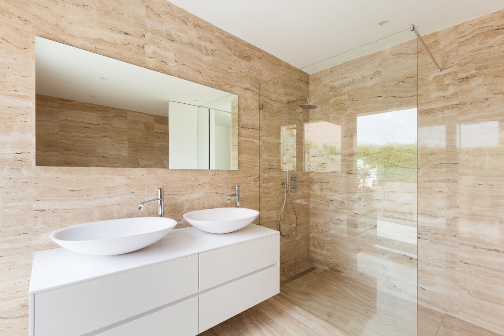 Beige and White Bathroom - Remodeling