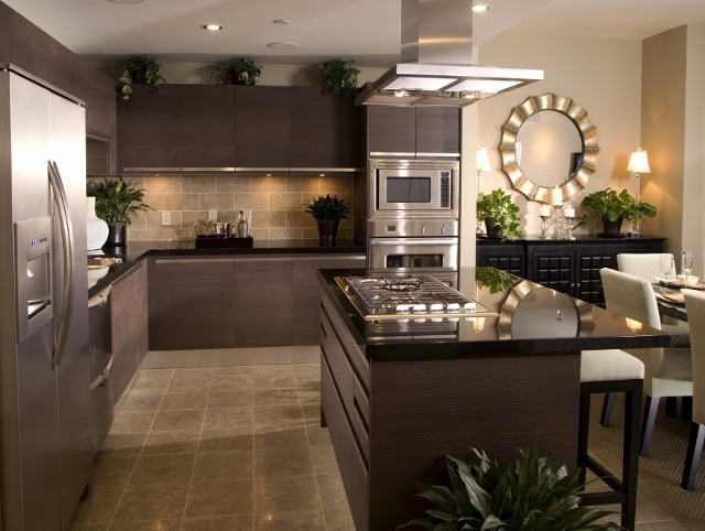 Dark Luxury Kitchen and Dining Area