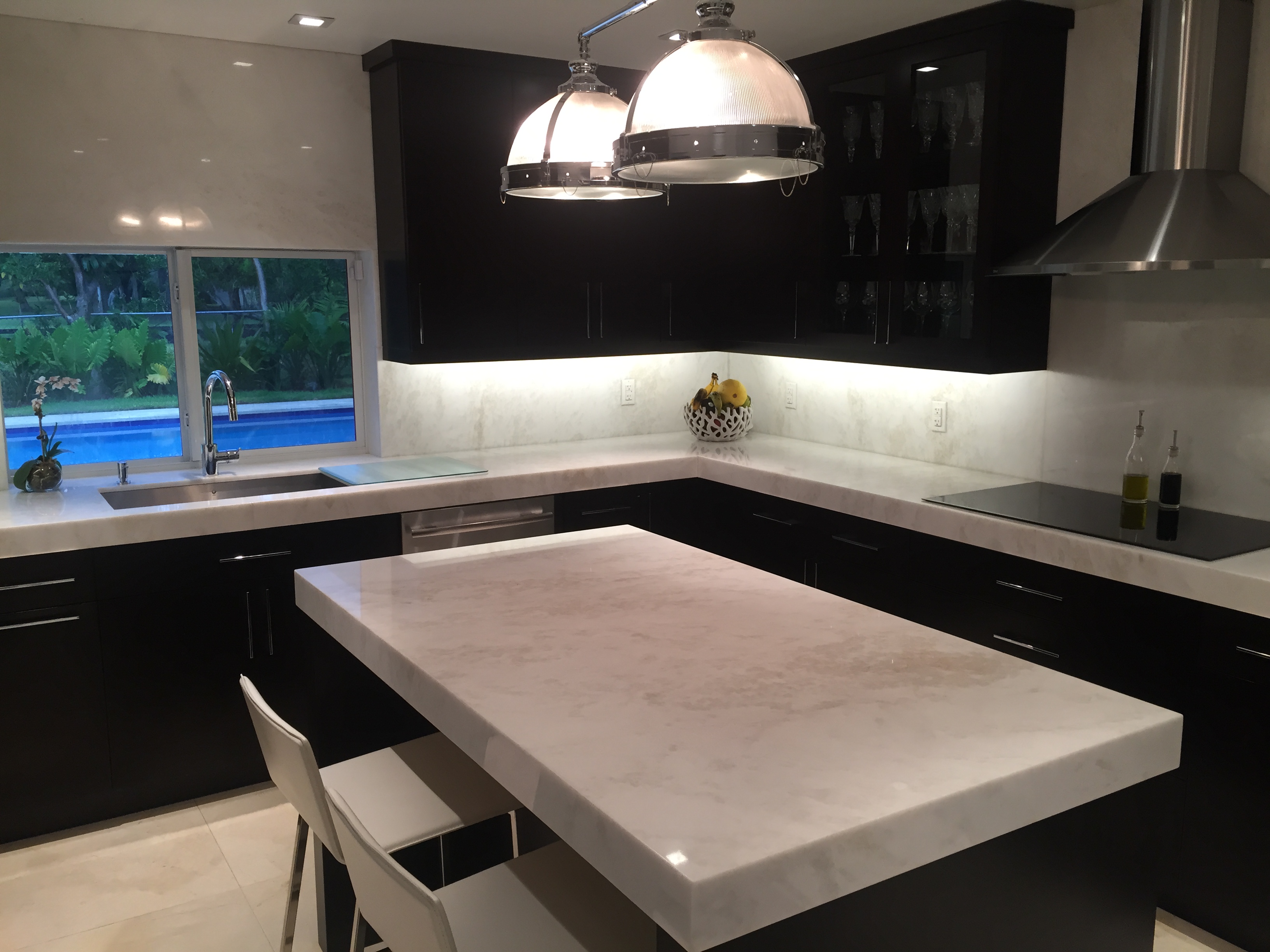 Mystery White Marble Slab Kitchen Countertop 4
