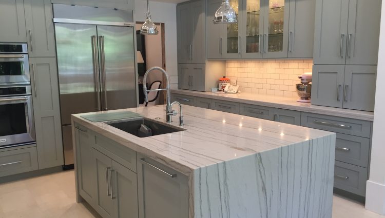 White-Macaubas-Quartzite-Kitchen-Countertops-Waterfall-Island